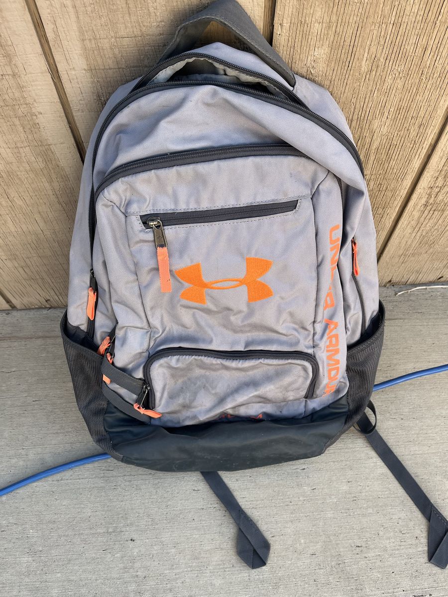 Under Armour Hustle Backpack Gray and Orange