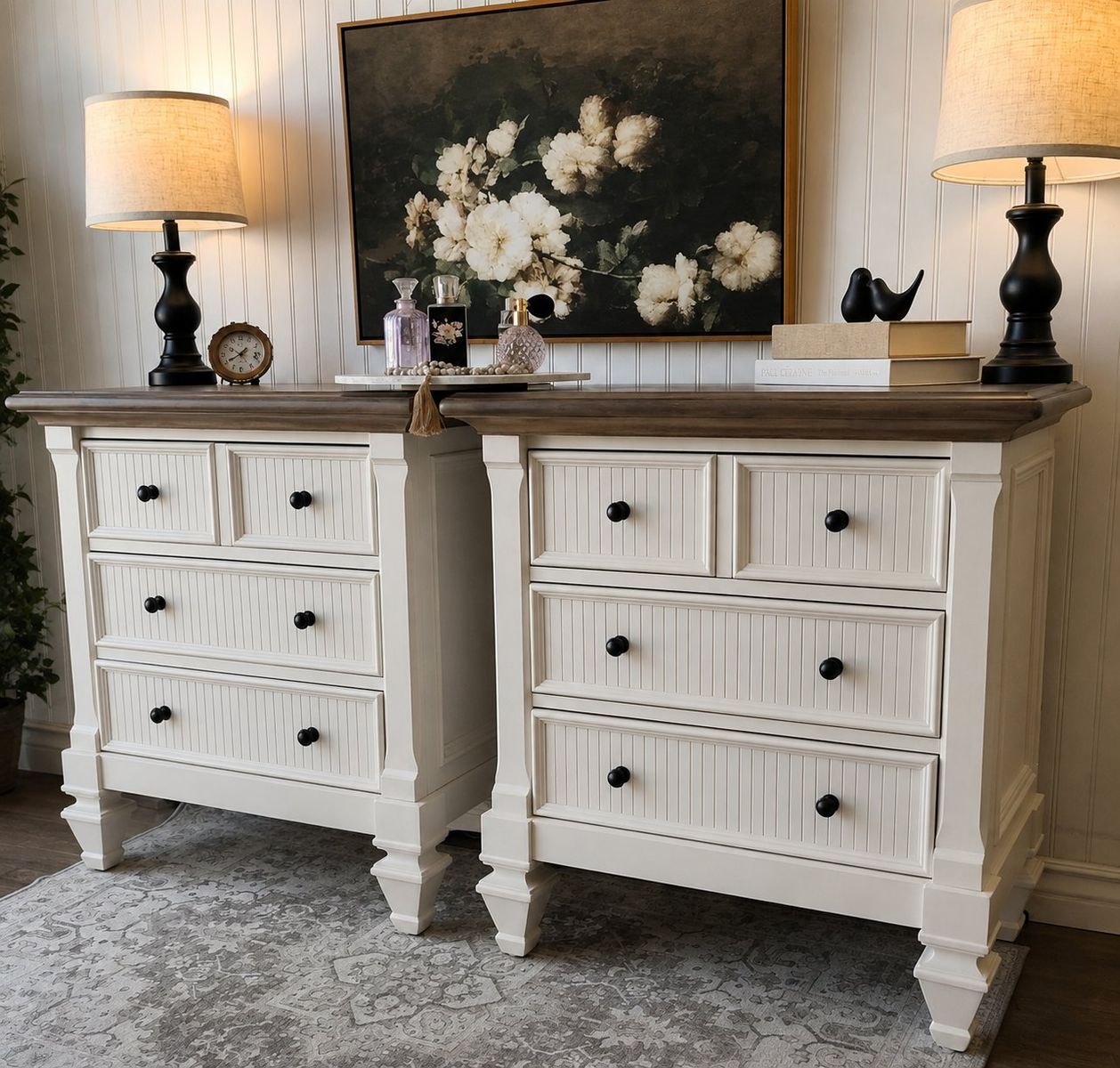 XL Fluted 3 Drawer Nightstands