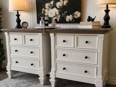 XL Fluted 3 Drawer Nightstands