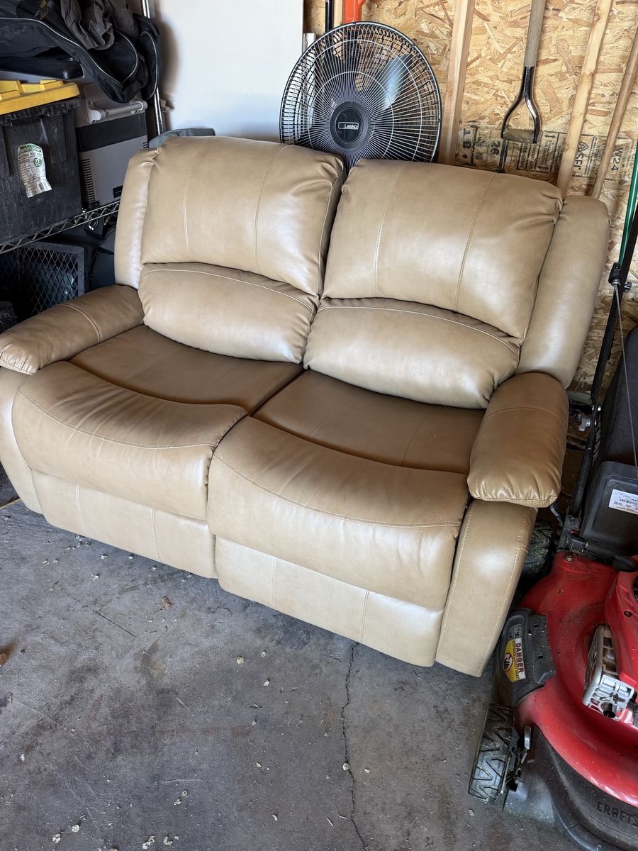 Recliner leather sofa