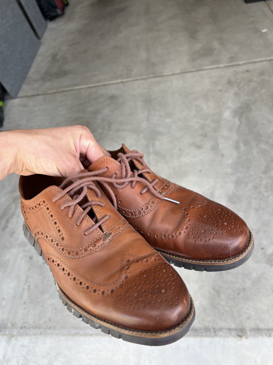Cole Haan Zerogrand Wingtip Oxford Brown Leather Size 10.5W