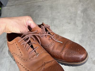 Cole Haan Zerogrand Wingtip Oxford Brown Leather Size 10.5W