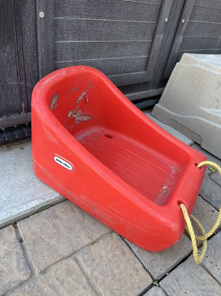 Vintage little tikes thick red Toddler sled