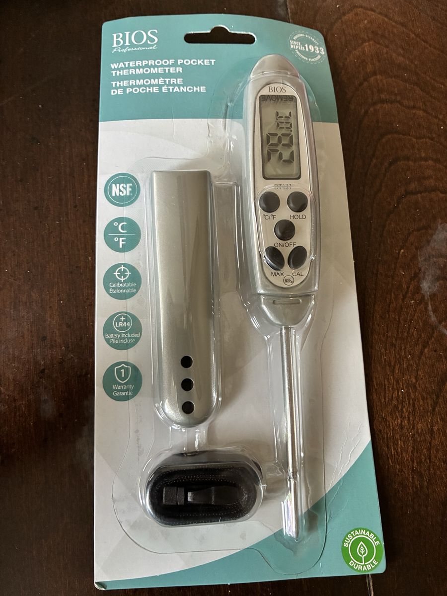 New BIOS Professional Waterproof Pocket Thermometer - NSF Certified Digital Readout