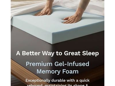 ViscoSoft Twin XL 2" Cooling Gel Memory Foam Reflex Mattress Topper + Padded Protector