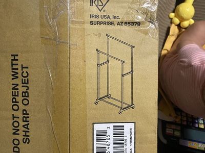 IRIS USA Portable Double-Rod Height Adjustable Clothes Rack with Wheels Rolling