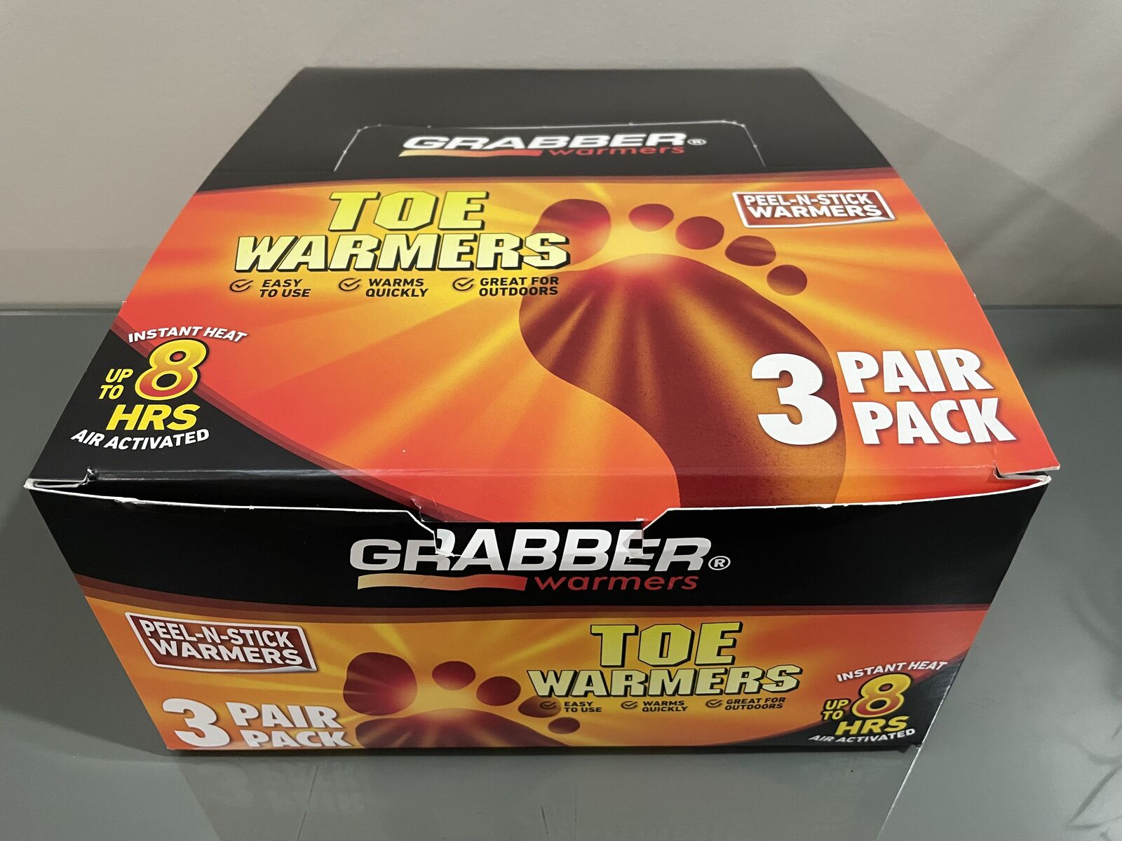 NEW BOX 60 pairs Peel-N-Sticke TOE WARMERS 20 Packs-3 pair per pack (60 pairs)