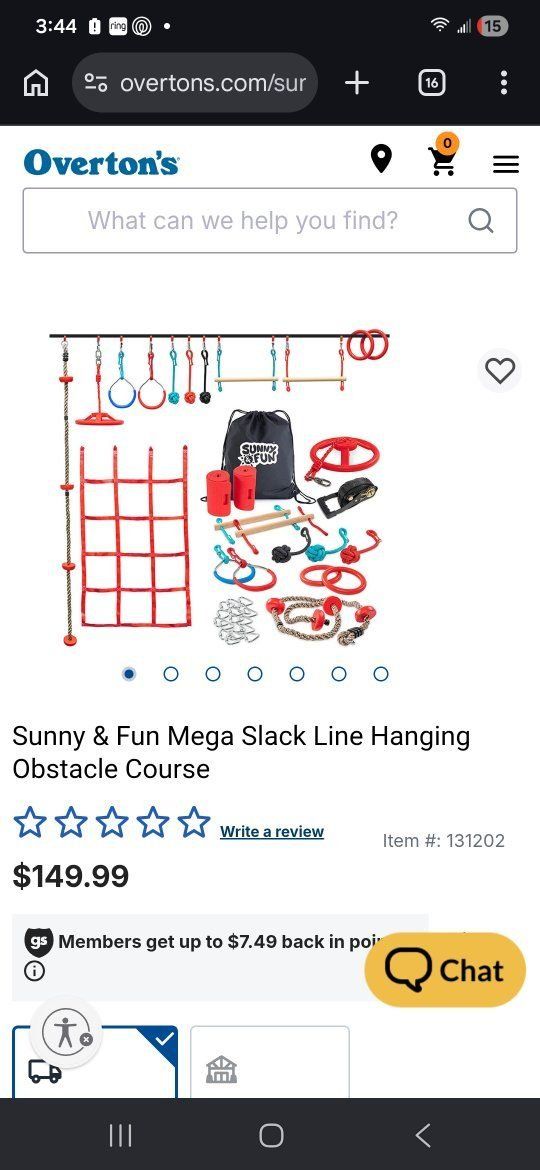 50' Slackline obstacle course