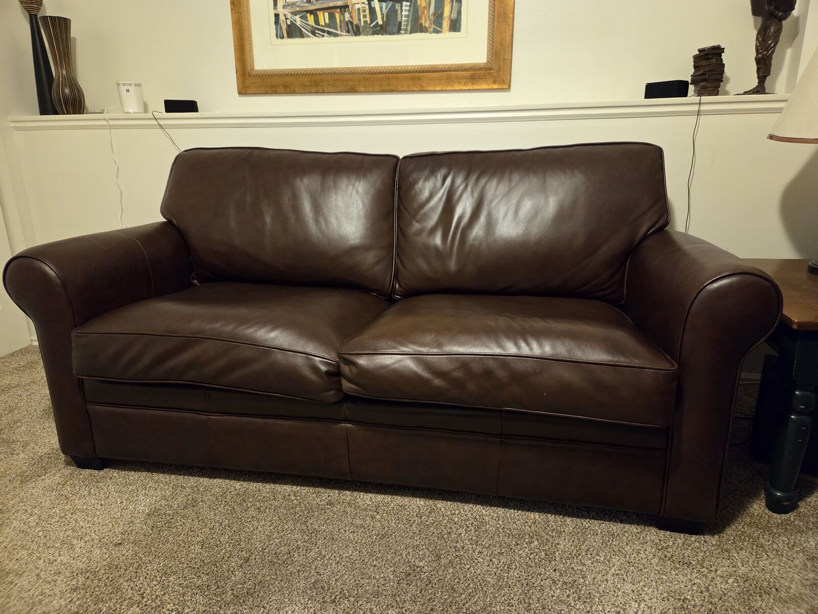 Brown Leather Sofa