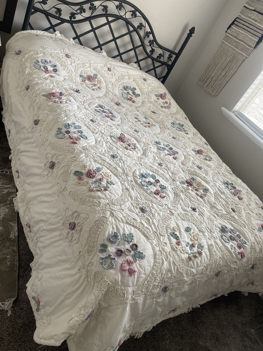 Flower knitted Quilt - Granny Chic - Full Size