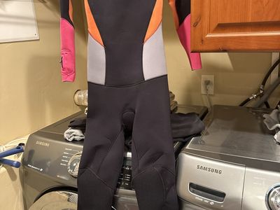 Roxy Syncro 4/3mm Back Zip Wetsuit - Women's Size S - Black, Pink, Orange, Gray