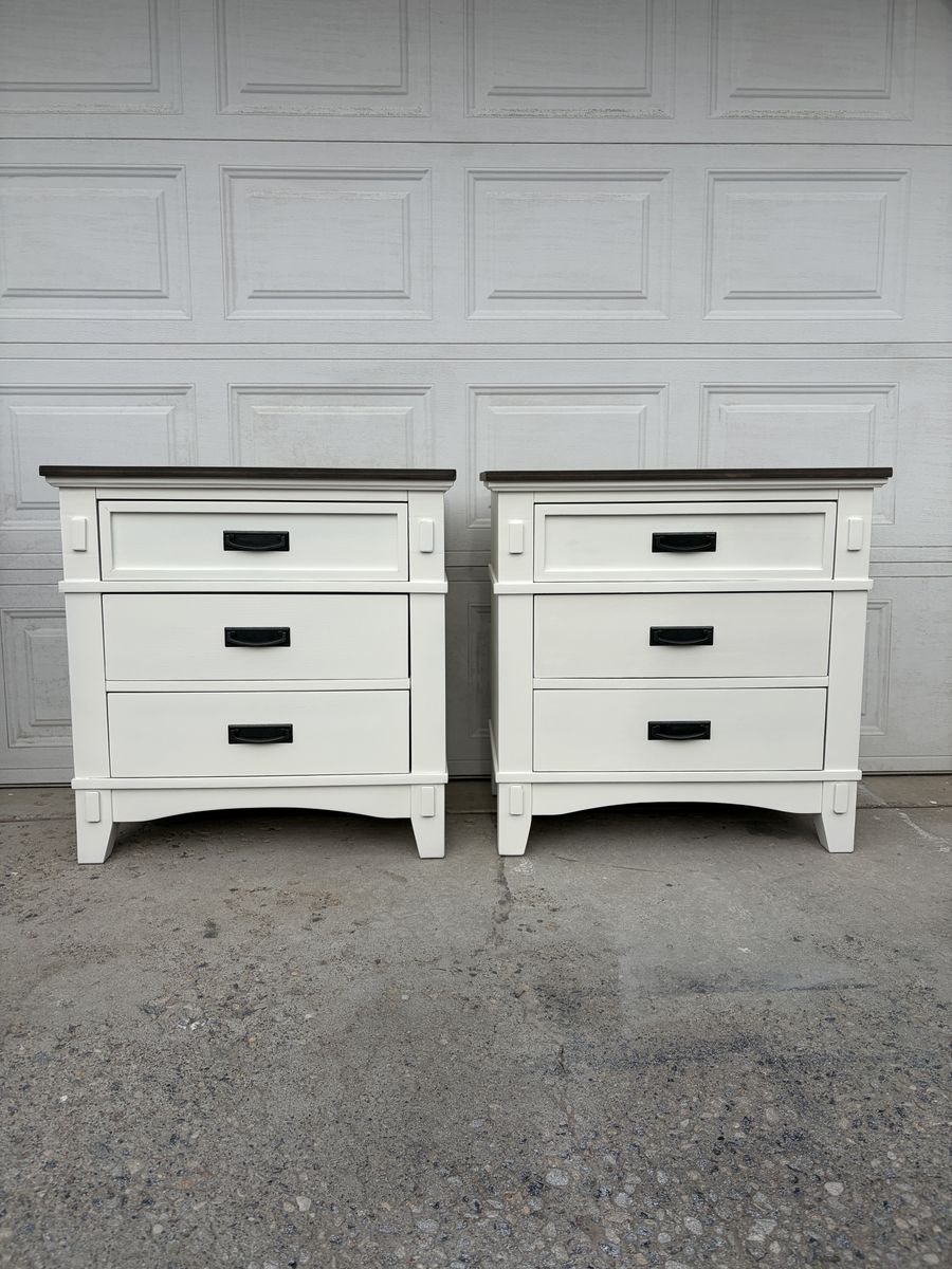 Refinished Nightstand Set - Farmhouse Style