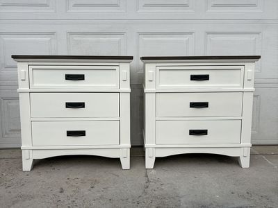 Refinished Nightstand Set - Farmhouse Style