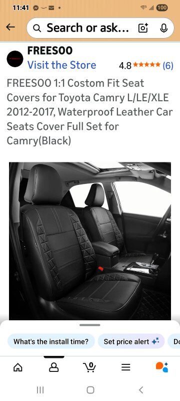 New in Package! Toyota Camry Seat Covers (FULL)