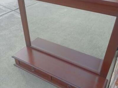 Cherry wood chest / deck mirror with drawers. Excellent shape. 801-441-8632