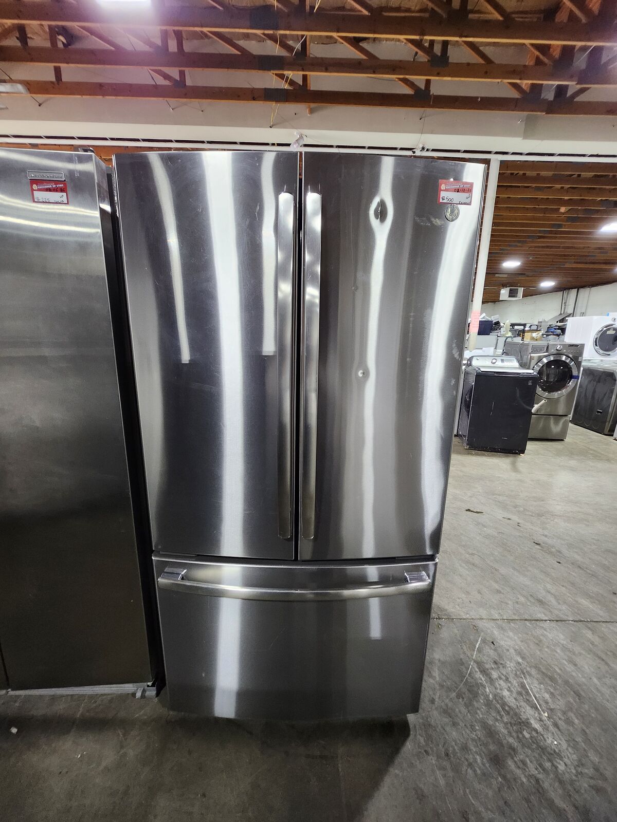 GREAT GE STAINLESS STEEL FRENCHDOOR FRIDGE! W-WARRANTY