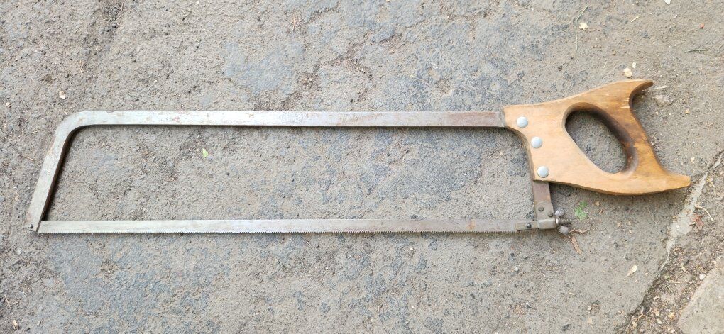 Vintage Dunlap USA Wood Handle Bone Saw Butchers