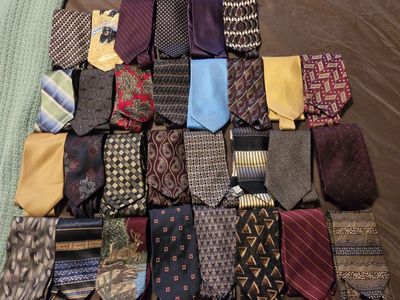 Assorted Men's Neckties Lot - Various Patterns and Styles 30 total
