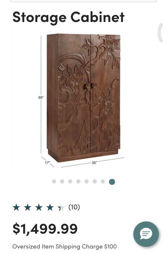 Craft Zian Wood Floral Storage Cabinet