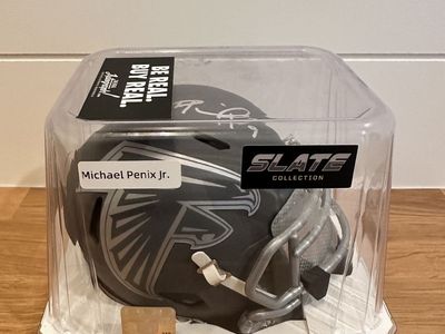 Michael Penix Jr Signed Falcons Slate Mini Helmet Beckett Authenticated