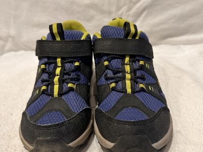 Merrell youth size 1 navy/lime, trim, hiking shoes