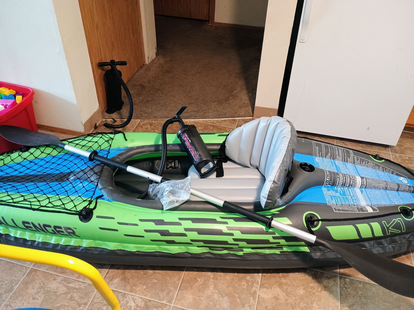 2 Intex challenger inflatable kayaks