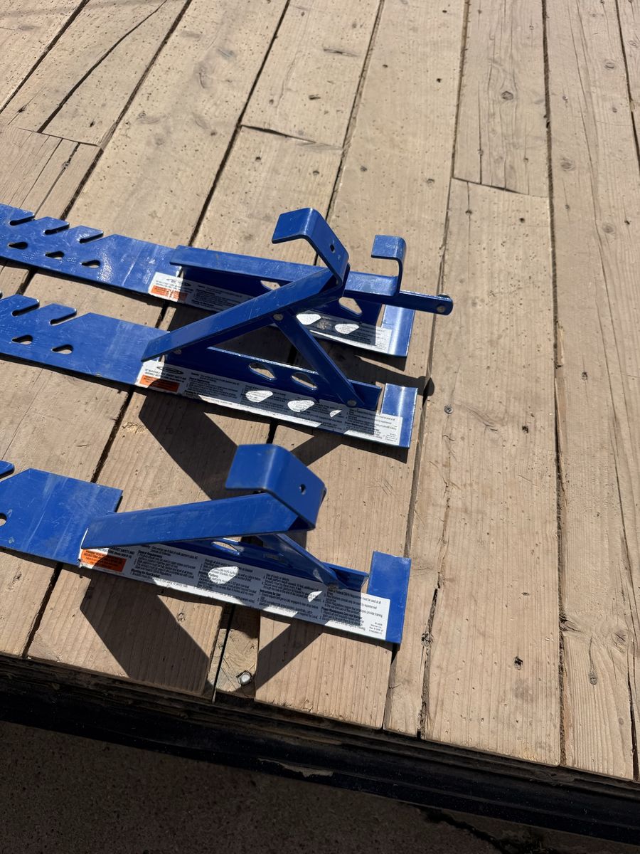 Qty.3 Werner Blue Steel Roof Brackets, Roofing Accessories