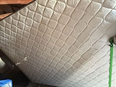Quilted Mattress with Black Metal Bed Frame Foundation