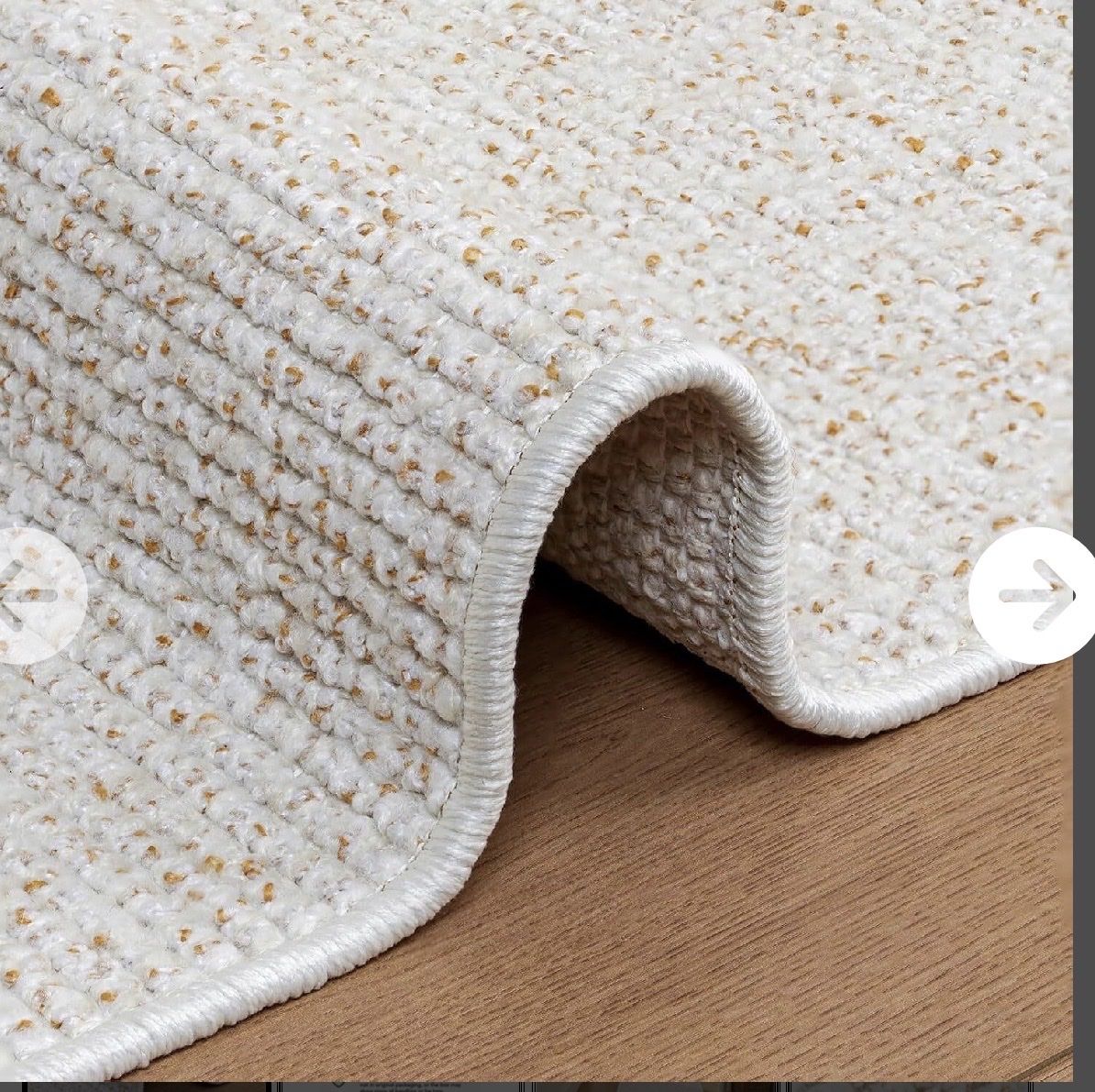 New. 2x8 Boho Cozy White & Tan Textured Area Rug - Soft & Durable Floor Decor