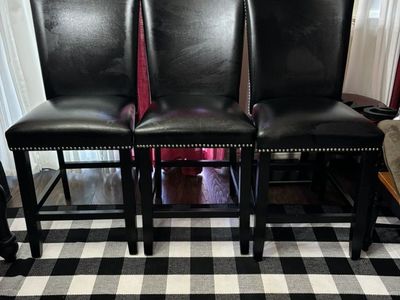 3 Black Bar Stools