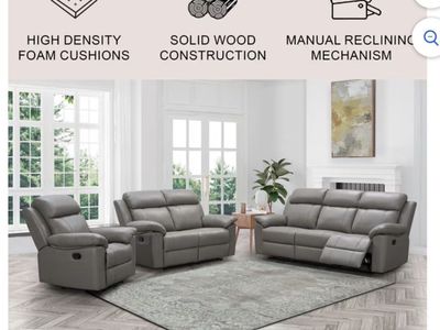 Manhattan 3-Piece Top-Grain Leather Reclining Set $3999 at Sam’s