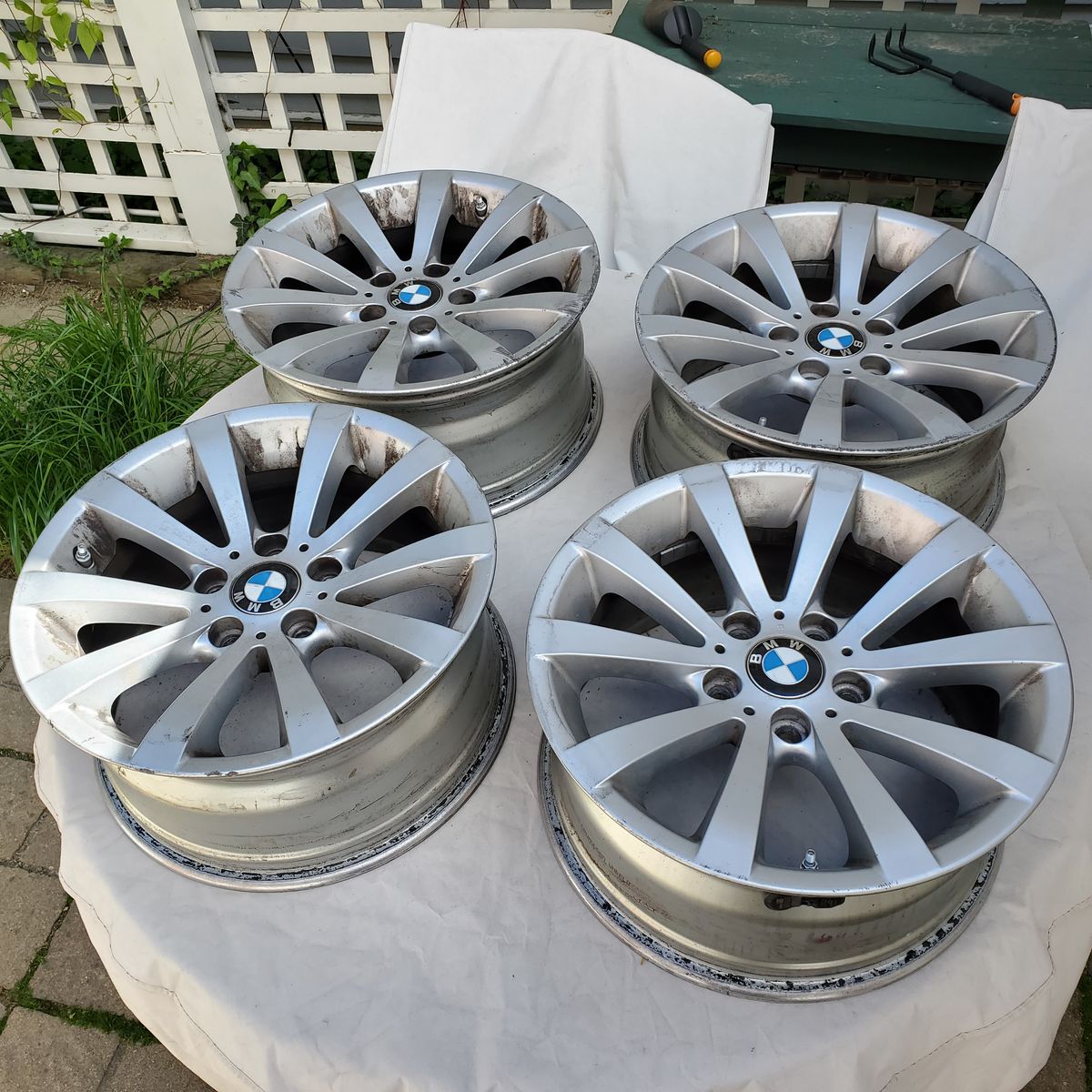 BMW 3 Series OEM 17" Wheels With Center Caps & TPS (5-120, 17x8, 34mm)