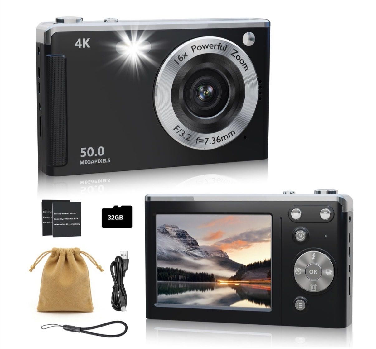 Brand new! 4K Digital Camera with 32GB Card, 2 Batteries