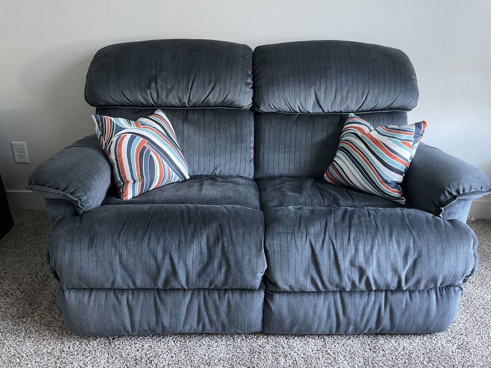 Pet-friendly Pigeon Blue Reclining Loveseat $150 OBO