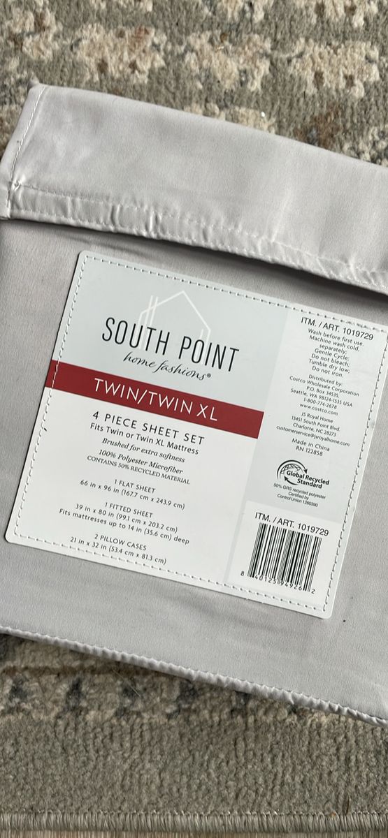 SOUTH POINT HOME MICROFIBER SHEET SET 4PC TWIN XL OR TWIN