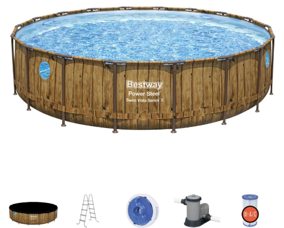 16' x 48" Bestway Power Steel Swim Vista Series II Above Ground Pool Set