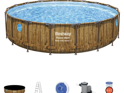 16' x 48" Bestway Power Steel Swim Vista Series II Above Ground Pool Set