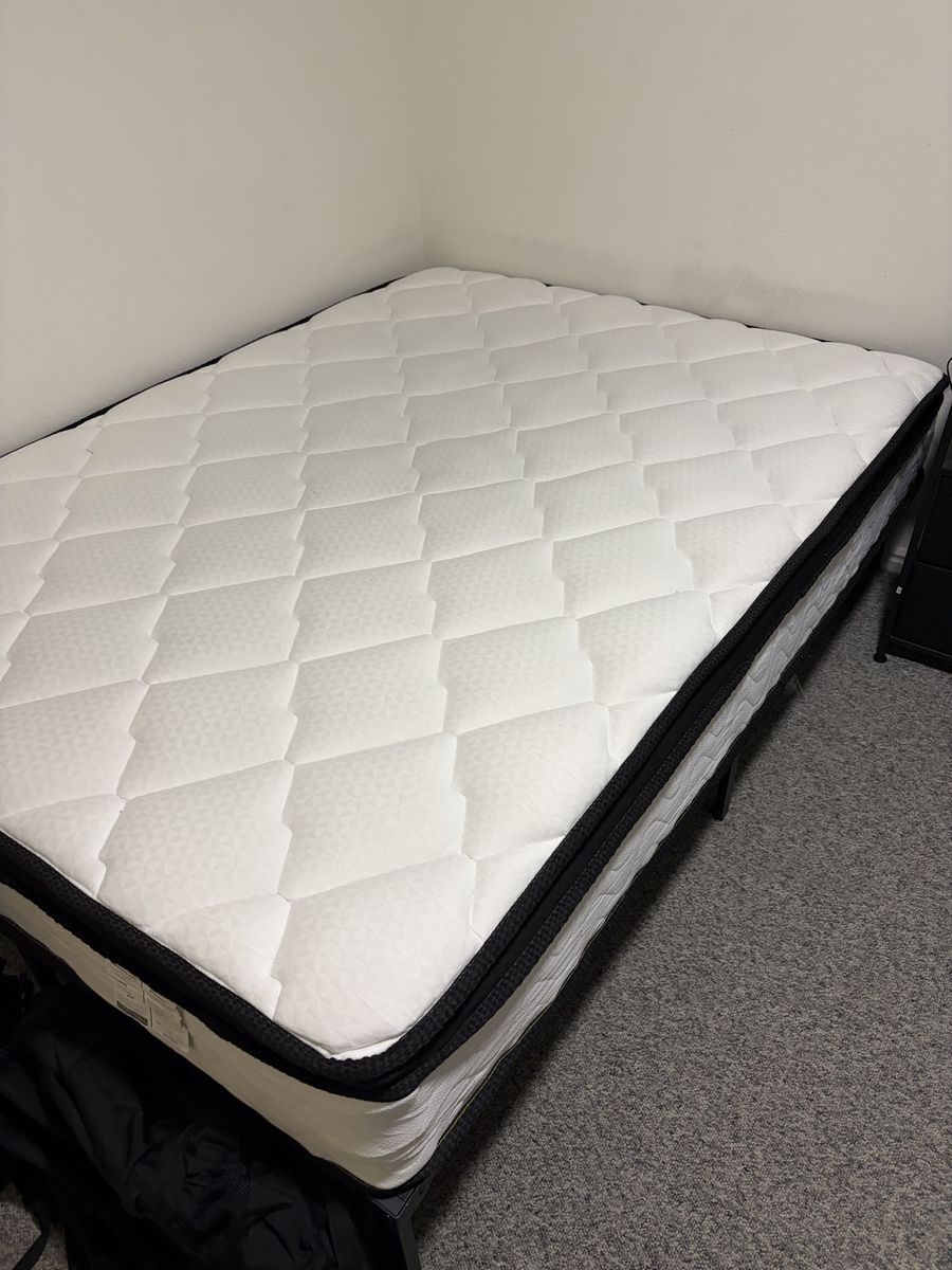 Full size mattress with frame