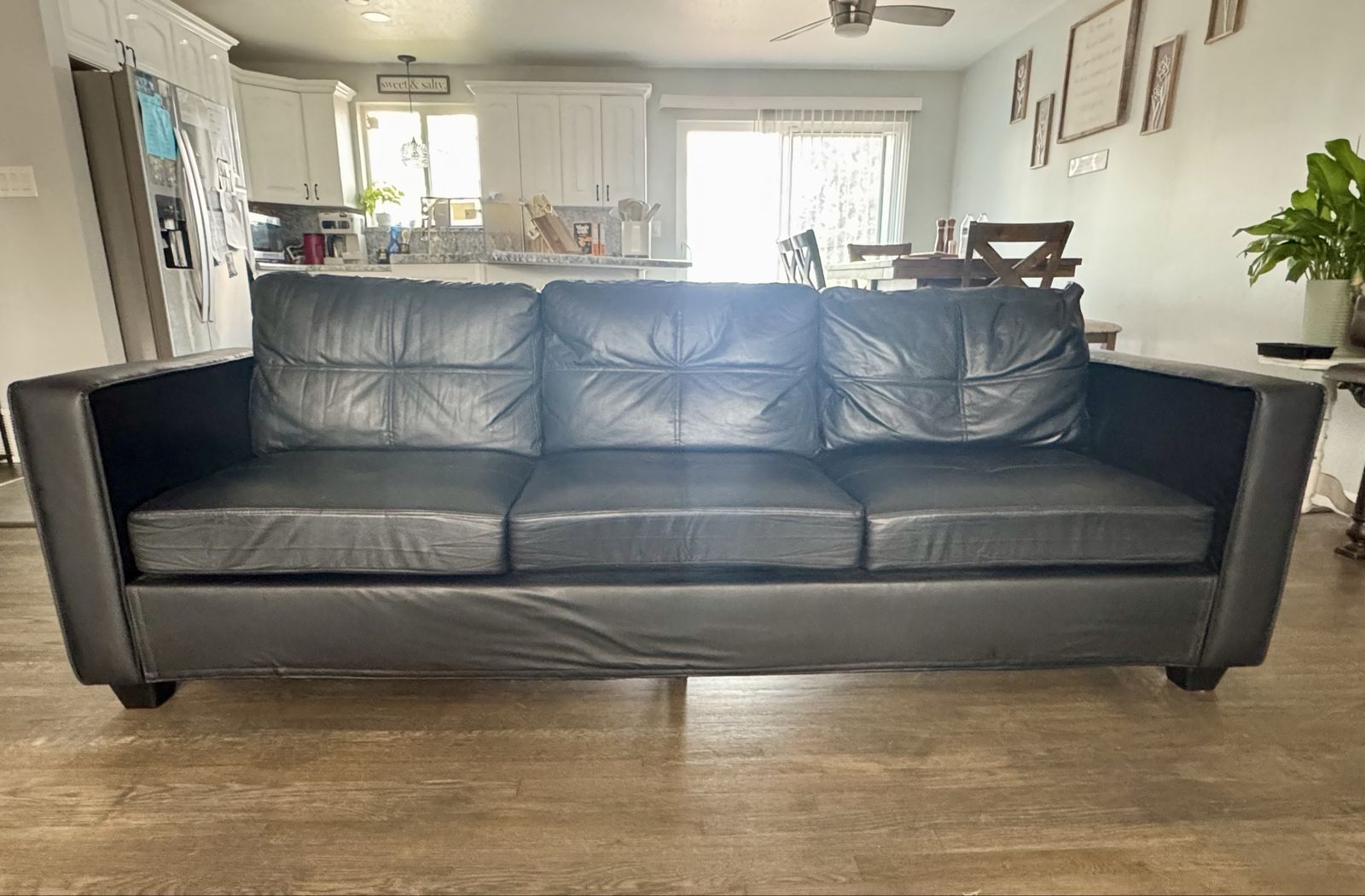 Black PU Leather Couch and Loveseat Living Room Set