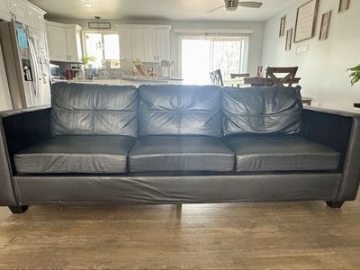 Black PU Leather Couch and Loveseat Living Room Set