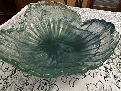 Beautiful Large Heavy Solid Glass Decorative Bowl