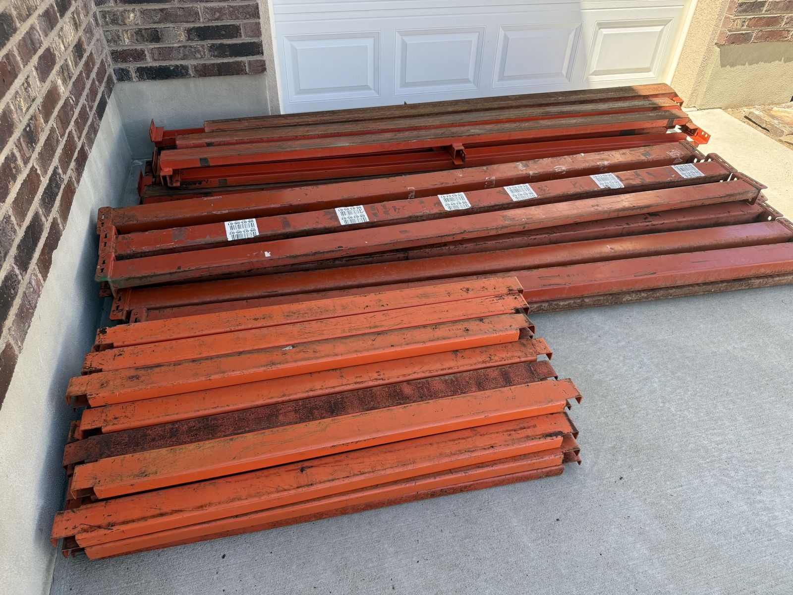 Industrial Pallet Rack Beams - Orange Metal