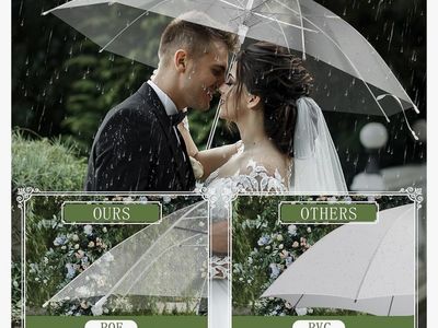 Clear Wedding Umbrellas, High-Visibility Transparent Rain Umbrella, 16 count