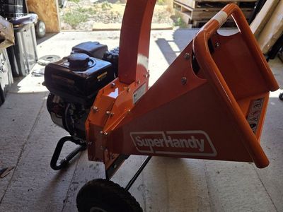 SuperHandy 209CC 7HP Wood Chipper Shredder Orange Portable with Wheels