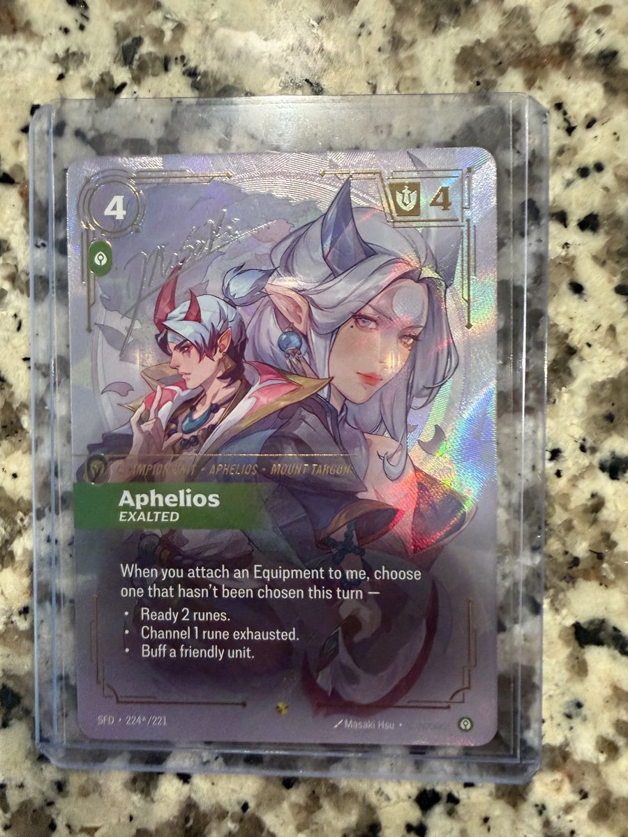 Riftbound Spiritforged Aphelios 224*/221 Signature Showcase