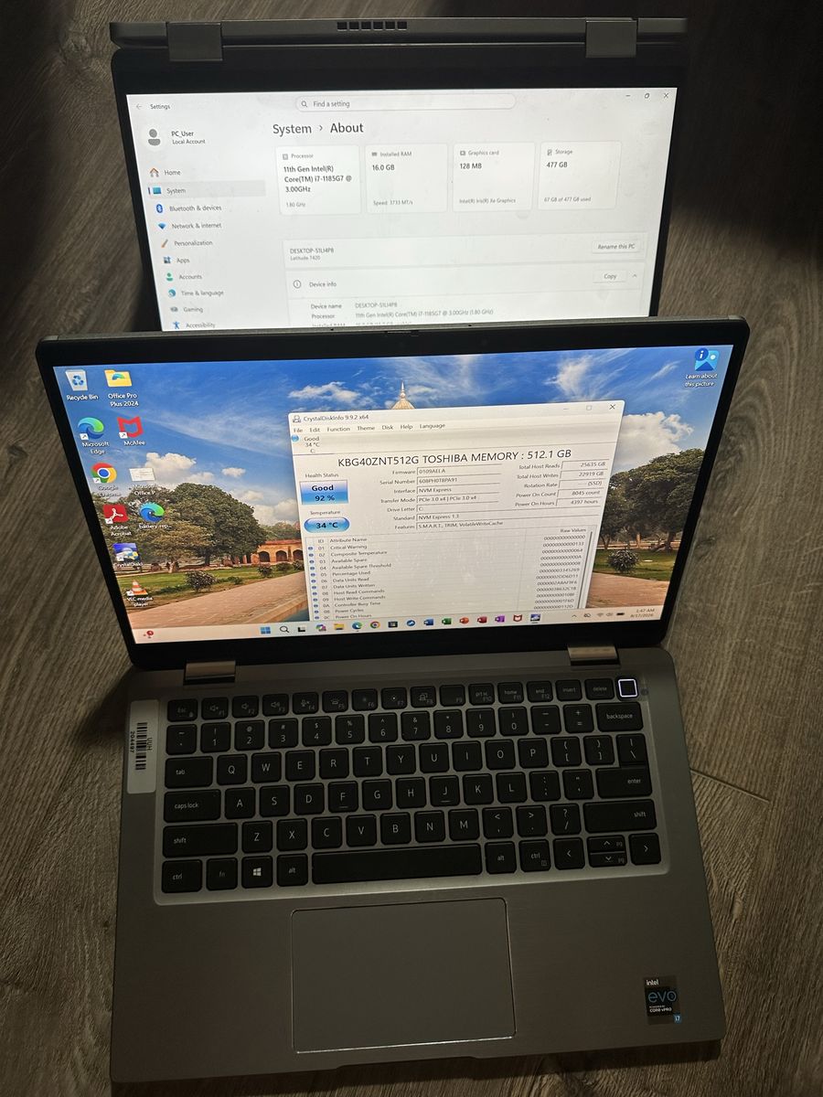 Dell Touch 2 in 1 x360 Laptop i7 Core 11th Gen 16 GB RAM 512 GB SSD Metal