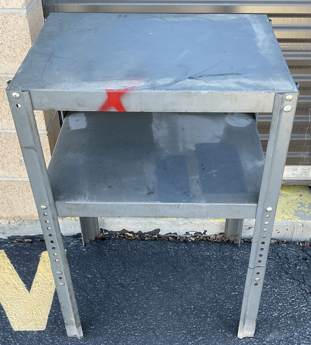 Industrial Metal Work Table - Heavy Duty Utility Stand for Garage / Shed