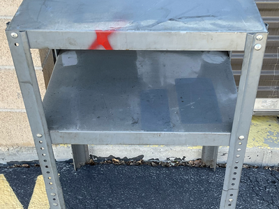 Industrial Metal Work Table - Heavy Duty Utility Stand for Garage / Shed