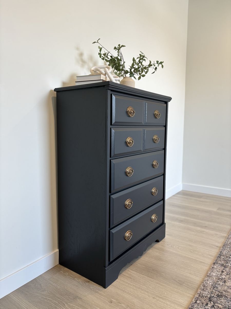 Navy Blue Tall Dresser