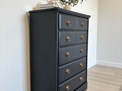 Navy Blue Tall Dresser